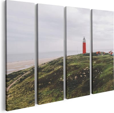 Artaza Canvas Schilderij Vierluik Vuurtoren Texel - 80x60 - Foto Op Canvas - Canvas Print