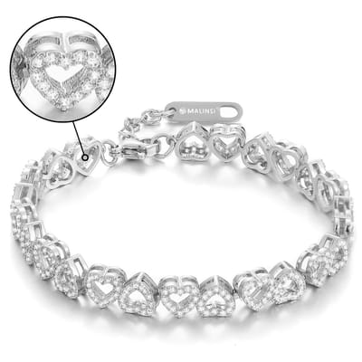 Malinsi® Armband Dames Luv - Platinumkleurig 17-20,5cm Verstelbaar - Zilverkleurig Sieraden Armbanden Vrouw