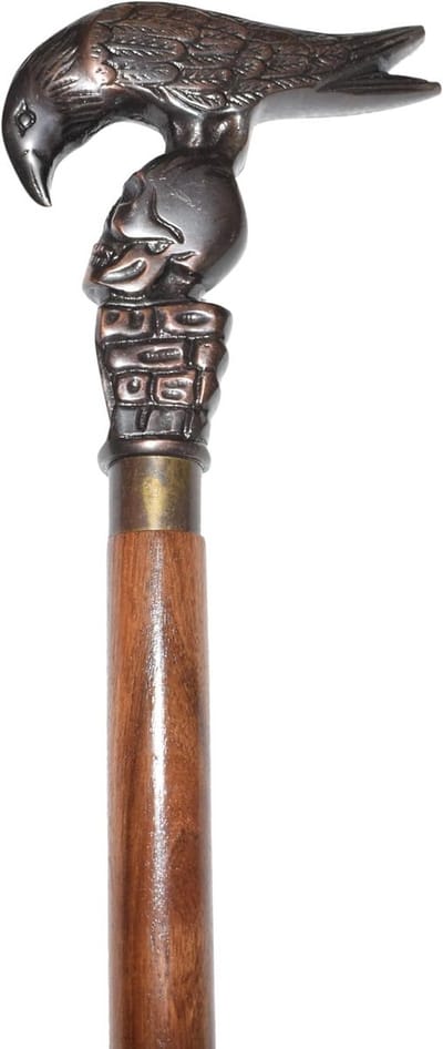 Houten Wandelstok Antiek Model met Adelaarskop Handvat - Vintage Stijl & Stevig