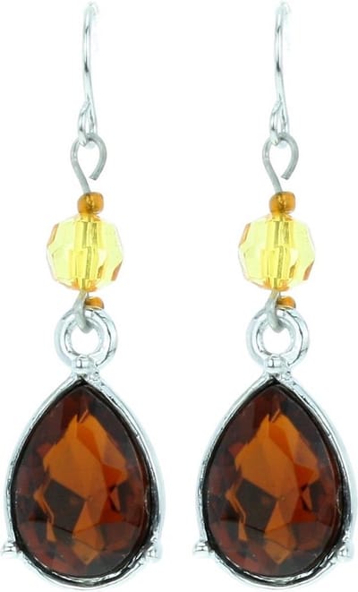 Behave - Dames oorbellen - Druppelvorm bruin herfststijl 4,3 cm