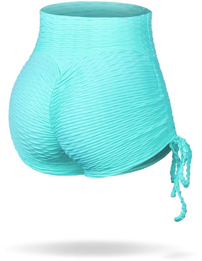 Yoga broek dames –hot summer shorts -Hotpants dames - sportbroekje dames kort -Curacao Blue – maat L – LOUZIR
