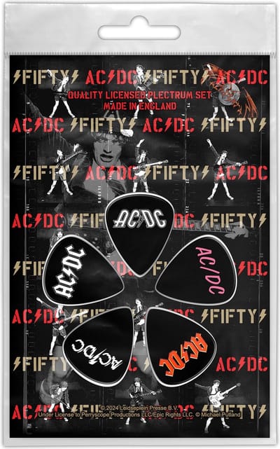 AC/DC - Fifty Plectrum - Set van 5 - Zwart