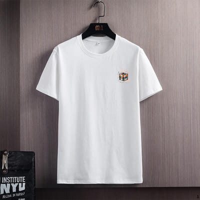 T-shirt à Manches Courtes Vêtements d'Été pour Homme Nouveau T-shirt Tendance Marque de Mode à Manches Mi-longues Haut Ample Vêtements pour Homme XXXL white