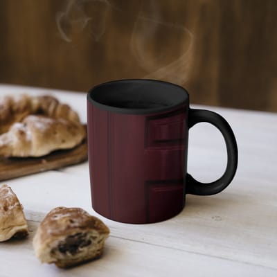 Magische Mok - Foto op Warmte Mokken - Koffiemok - Bordeaux - Sleutelplaat - Hout - Deur - Magic Mok - Beker - 350 ML - Theemok