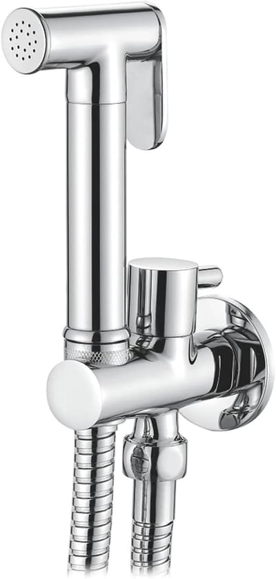 Famanu - Verzonken bidetkraan enkel water, chroom zilverkleurig, modern design