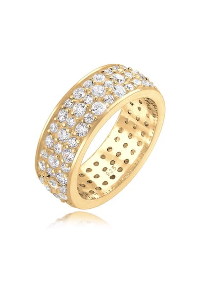 Elli PREMIUM - Ring - Dames Band Ring Microsetting met Zirkonia Kristallen in 925 Sterling Zilver - Dames