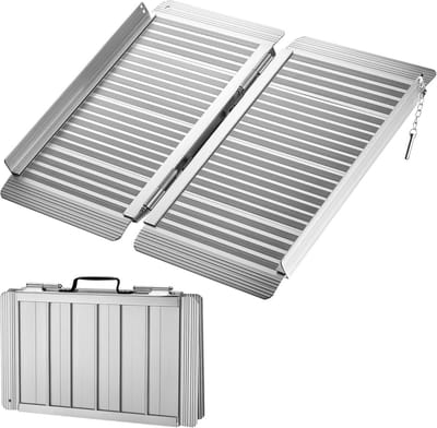 Opvouwbare Aluminium Rolstoeloprijplaat voor Drempels - 122 cm - 270 kg Draagvermogen