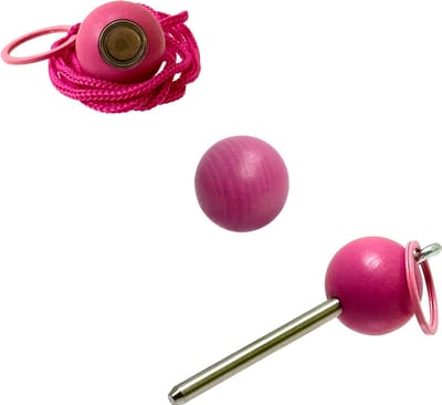 Boulemaus - Jeu de Boules - Bouleset Kleur violet-rose - 1 Magneet - krachtige magnetische bouleopraper in de vorm van but met koord – 4 kg - 1 Traceur de Terrain -V2A roestvrij staal- 1 but