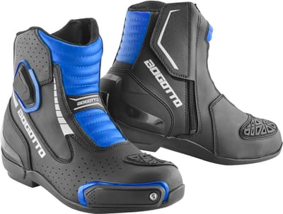 Bogotto Cartagena Geperforeerde Motorlaarzen Zwart Blauw - Laars