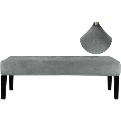 Stretch Eetbankhoes ,Massieve Zitbeschermer ,Rechthoekig ,Voor Woonkamer ,Voor Pianokruk 112-150cm gray