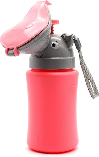 Somstyle Draagbaar Noodtoilet voor Meisjes - Plas Fles - 500 ML - Reispotje - Plastuit - Roze Olifant