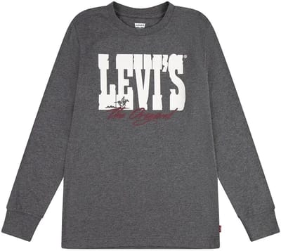 Levi´s ® Kids Yee-haw T-shirt Met Lange Mouwen Grijs 16 Years Jongen