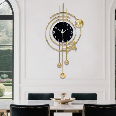Wandklok met Japans Quartz Uurwerk - Extra Stil Niet-Tikkend, Metalen Analoog Klok Geschikt voor Woonkamer, Keuken, Kantoor Decor - Batterij- (AA Batterij Niet Inbegrepen)