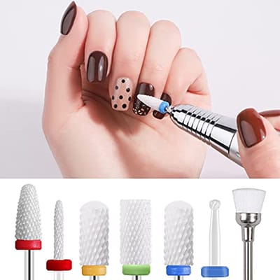 Keramische Nagel Bits - Nagelboor Gereedschap - Nagels Vijlen - 7 Delige Set - 2.35 mm - Wit