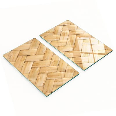 Decoratieve glazen serveerplanken voor snacks, rotanpatroon, 2x30x52 cm