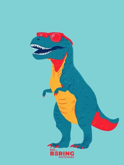 Kinderkoffer blauw - T-Rex - Blauw