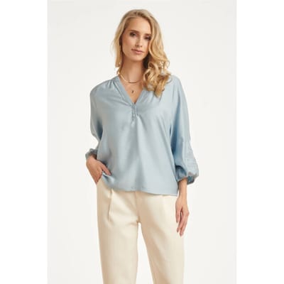 Smashed Lemon Soepelvallende blouse met geborduurde mouwen |
