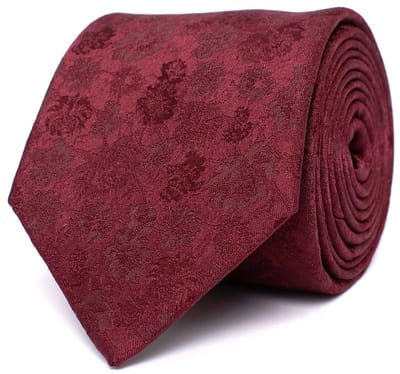 Tresanti DAIRE Silk tie with flowers Burgundy (TRTIIE348 - 602)