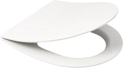 Plieger Nola/Kansas Slim Toiletbril - D-Vorm WC Bril - Duroplast - Wit - Met Deksel - Softclose - RVS bevestiging