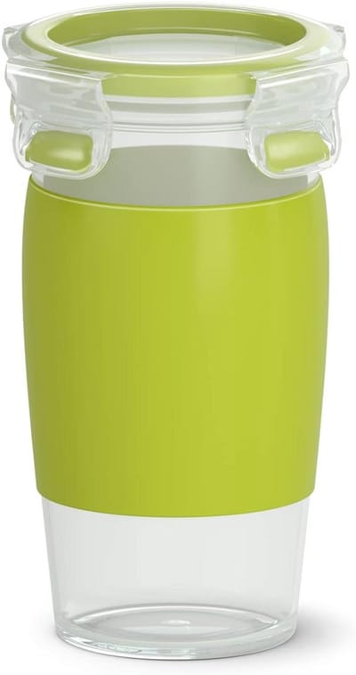 Smoothie Mok 450 ml - Transparant en Lichtgroen - Perfect voor onderweg
