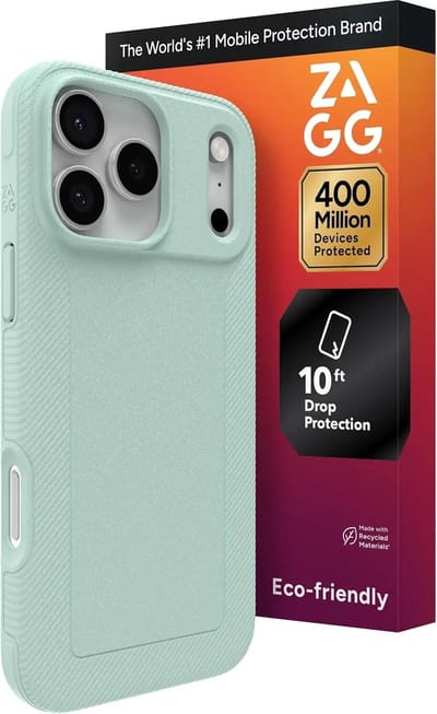 ZAGG Luxe Snap Hoesje Geschikt voor Apple iPhone 17 Pro Max - Graphene Back Cover Compatibel met MagSafe / Qi2 - 3M Valbescherming - Gerecycled Materiaal - Mint