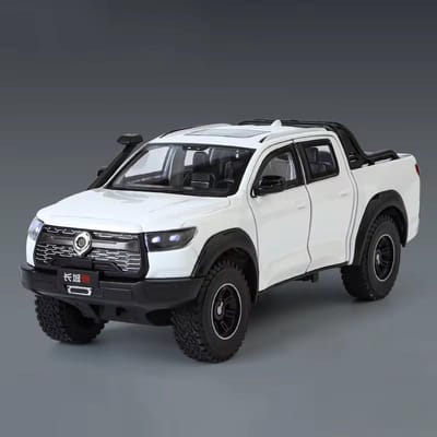 1:24 Schaal Poer Auto Model Speelgoed Legering Diecast Vrijlopend Schokdemping Geluid Licht Off-Road Pick-up Truck Modellen Voor Kinderen
