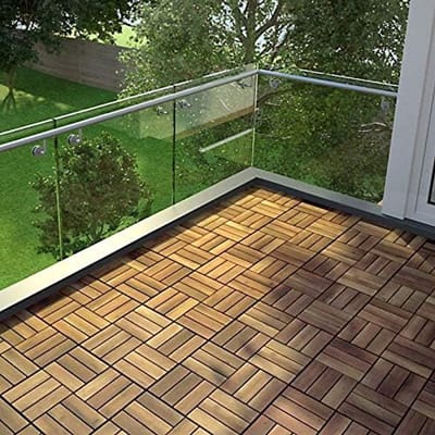 Houten vloertegels - Terras tegels - Buiten vloeren - Kliksysteem drainage - 30x30cm 5m2 - Model B