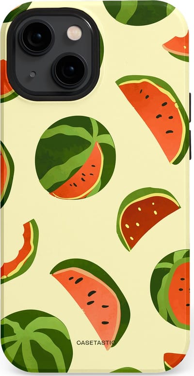 Casetastic Hoesje Geschikt voor Apple iPhone 13 Mini Magsafe - Stijlvolle Beschermende Duo-layer Case - Watermeloen Festijn