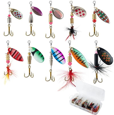 Kunstaas set (Set A) - 10 Stuks - pluggen met haak - Kunstaas - Jerkbaits - Crankbaits - Rubberen vis - Visaas - Zacht Kunstaas - Alle type roofvis - Visaas Zeevissen Set - Rubberen Vissen Met Jigkop - Voor snoek, baars, snoekbaars, vissen