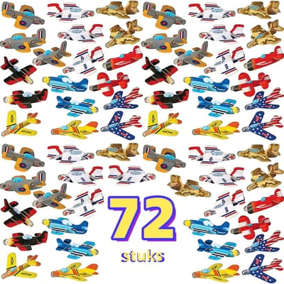 Nivard Zweefvliegtuig - Foam - Werpvliegtuig - Speelgoed - Schuim Vliegtuig - Buitenspeelgoed - Jongens - Meisjes - 72 Stuks