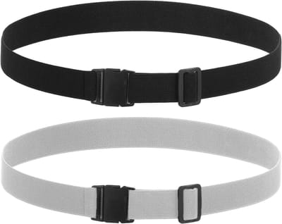 Unisex Avontuurlijke Elastische Riem voor Mannen en Vrouwen - Comfortabele Zwarte Nylon Stretchriem met Kunststof Gesp voor Vrijetijdskleding