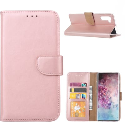 Ntech Hoesje Geschikt Voor Samsung Galaxy Note 10 Portemonnee / Booktype hoesje - Rose Goud
