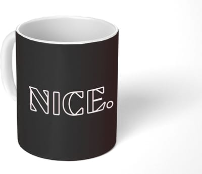 Mok - Koffiemok - Bordeaux - Nice - minimalistisch - Mokken - 350 ML - Beker - Koffiemokken - Theemok - Mok met Tekst