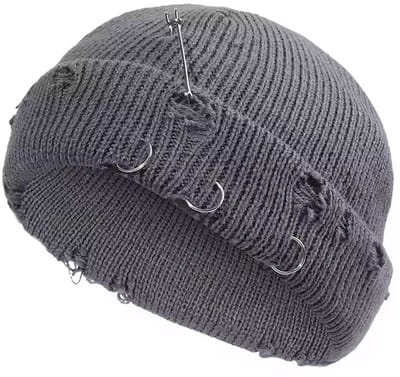 Gebreide muts hiphop - Streetwear - Katoen - Fashion - Grijs - One size - Urban
