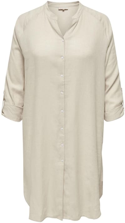 ONLY Carmakoma Blousejurk CARTOKYO Linnen Midi-jurk