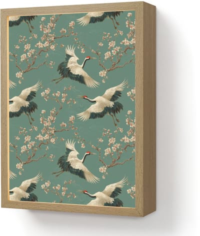 Wandlamp 30x40 cm - Oplaadbaar - Kersenbloesem - Kraamvogels - Groen - Wandlampen binnen woonkamer - Slaapkamer lamp - Decoratieve nachtlamp - Vloerlamp draadloos