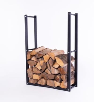 Brandhoutrek Houtstapelhulp - Houtopslag Rek - Haardhout Stapelen - Verstelbaar Frame - 48-76 cm lengte - Zwart