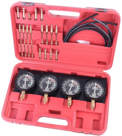 Carburateur Synchronisatie Set - Vacuümmeter Set - Motor Afstellen - Meerdere Adapters - 17 Stuks - Zwart