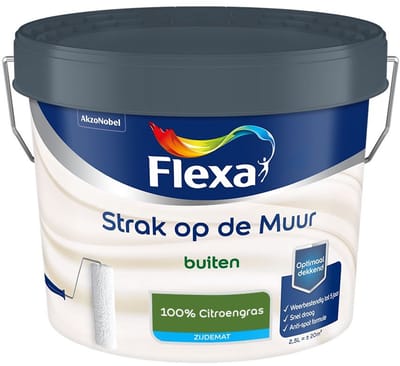 Flexa - Strak Op De Muur Buiten Zijdemat - 100% Citroengras - Mengverf - 2,5 L