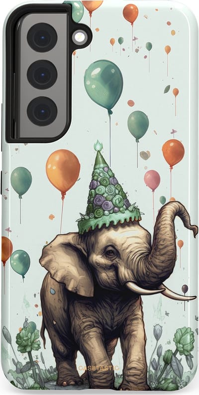 Casetastic Hoesje Geschikt voor Samsung S22 - Stijlvolle Beschermende Duo-layer Case - Ballolifant