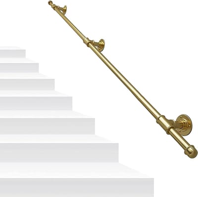 Trapleuning set - Steunsteunen muur - Veilig traplopen - 200 kg draagkracht - Tot 600 cm - Goud