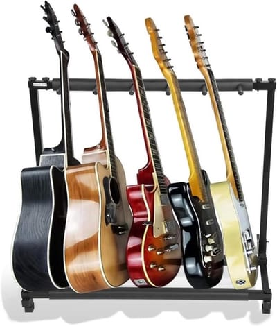 Dailygoody - Gitaren Display Stand Rack - 5-Weg Universele Gitaren Opslaghouder - Stabiel IJzeren Frame - Gitaar Collectie Rack - Geschikt voor Traini...