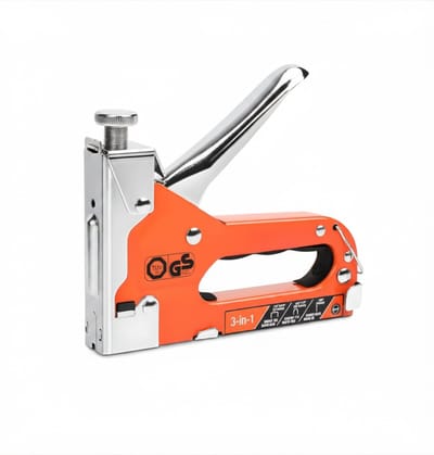 KAD® Nietpistool - Professionele Handtacker – Handmatig Nietpistool voor Hout en Stof - Oranje - 16cm x 3cm x 4cm