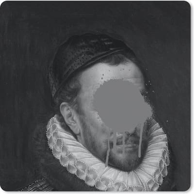 Muismat 20x20 cm - Mousepad Portret van Willem I - Adriaen Thomasz - Zwart - Wit - Muismatten