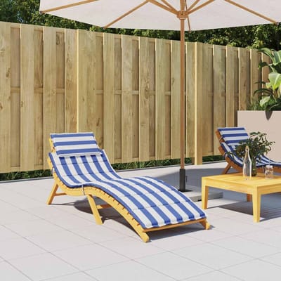 vidaXL - Ligbedkussen - gestreept - oxford - stof - blauw - en - wit