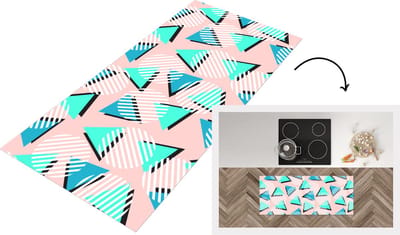 Keukenloper - Loper keuken - Design - Jaren 80 - Abstract - Pastel - 120x50 cm - Keukenloper vinyl