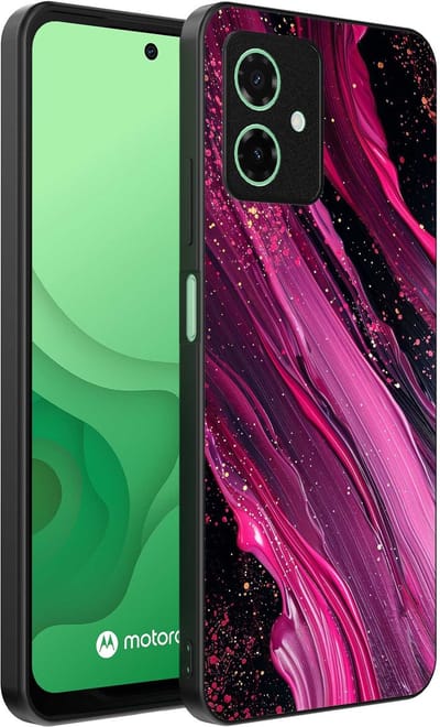 Smartphonica Telefoonhoesje Geschikt voor Motorola Moto G54 met marmer opdruk - TPU backcover case marble design - Paars Roze geschikt voor Motorola Moto G54