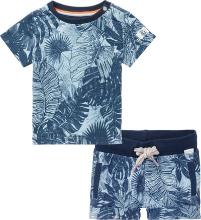 Noppies - kledingset - 2delig - Broek Thunder blauw - Shirt Tonden blauw - Maat 56