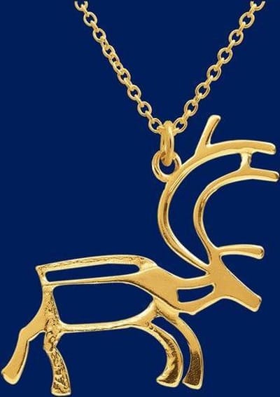 AuBor ®. Hanger. Goud. Het rendier.