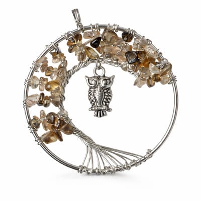 Handgemaakte Smokey Quartz Hanger Boom des Levens - Natuurlijke Edelsteen Hanger